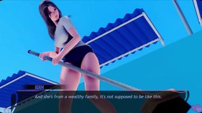 Murmur 7 Liz's Sloppy Locker Room Handjob on Adam - Milking His Cock for Explosive Cum Release (vn Gameplay)