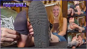 Cute Blond Amateur Tour Guide First Time Foot Worship and Tickling