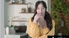 Stepmoms Danielle Renae and Little Puck seduce naturally stacked Chloe
