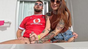 handjob on the balcony in spain