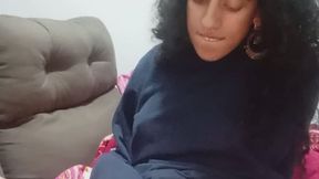 Hairy pussy is feeling cold; hug her!