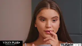 Cheating girlfriend Evelina takes a wild ride on the tushy toy.