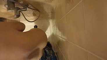 Spy on your beautiful Italian in the shower exclusive content