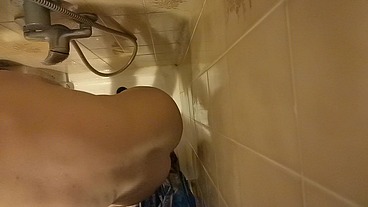 Spy on your beautiful Italian in the shower exclusive content