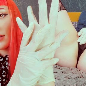 Gfe: Redhead Goth Girl Makes You a Fan of Handjob with Gloves