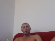 guy alone at home start to jackoff