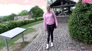 public facial cum walk with german blonde amateur eighteen yo