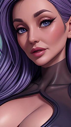 Crystal Frost Queens - Curvy Purple-haired Goddesses in a Frozen Cave