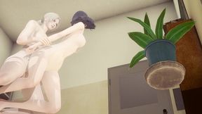 hentai uncensored - futanari fucks shoko in library - japanese asian manga anime game porn