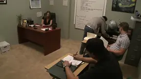 Teacher seduced by her student with big tits and massive dick