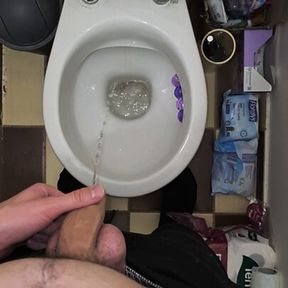 Cute 18 Years Old Teen Boy Peeing to the Toilet POV 4K