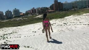 Daytime Beach Encounter with a Stranger