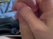 Crazy messy pre-cum solo stroke - tons of precum