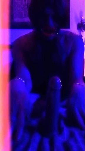 Gurl Throating Huge Dildo
