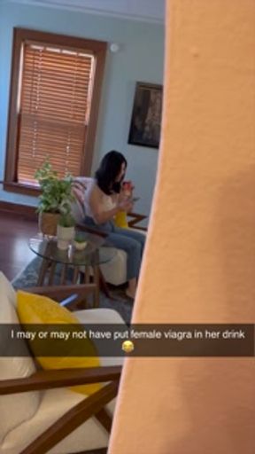 Prank war with Roommate ends with  girlfriend covered in cum