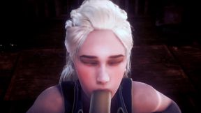 queen daenerys stormborn gives blow job in pov - game of thrones parody