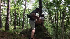 Sex in the forest with an Asian slut