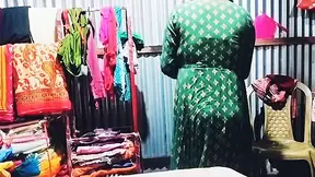Hardcore bang with green suit collage girl with enormous breasts in a room