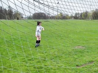 T-girl football bitch! After training, it's time for a fellatio!