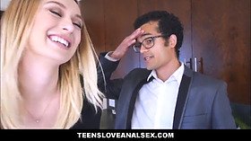 Natalia Starr gets her tight ass drilled by her boyfriend's boss for a promotion