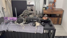 Jazzyyluxx as rubber doll fucked by fucking machine