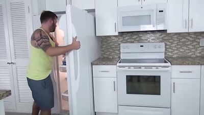 Redneck Daddy Rims, Fucks and Breeds His boy's Hole on the Kitchen Counter