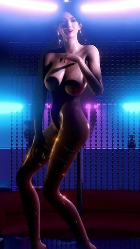 3D BBW Asian Stripper Naked Her Perfect Boobs Got Fucked so Hard
