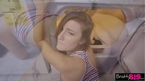 Skinny Brat Gets Satisfying Doggystyle from Big Cock and a Facial