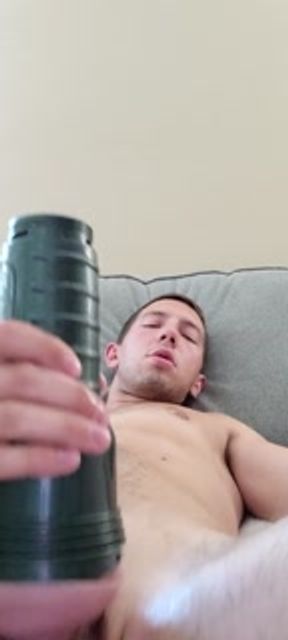 My Massive Fat Cock Lubed Up And Fucking Fleshlight Til I Cum!!