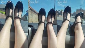 mes jolis talons en voiture