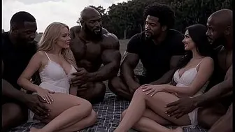 5 BBC giant DEFLOWERED our pussies!!! We got stretched and creampied by them!.(AI GENERATED)