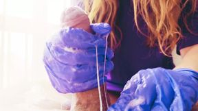 ASMR Masturbation in Gloves - A lot of cum