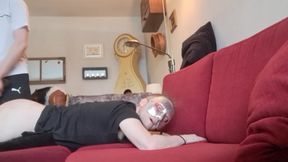 Amateurboy is punished on hands feet and ass