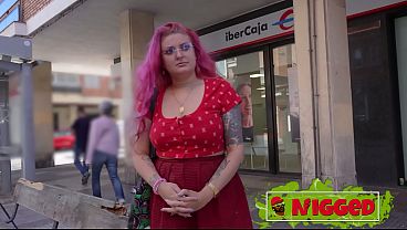 Plumpy redhead with pierced nipples craves black cock. Rebecca Adams has interracial sex on Nigged