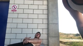 Cum with my friend in the street