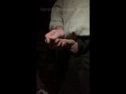 RISKY! teen jerking off in neighbors shed