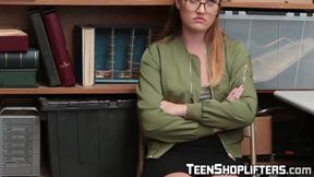 Teen brunette Kat Monroe fucked hard by officer hard dick