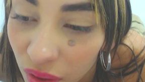 Spanish Beauty Gets Friendly with Purple Dildo