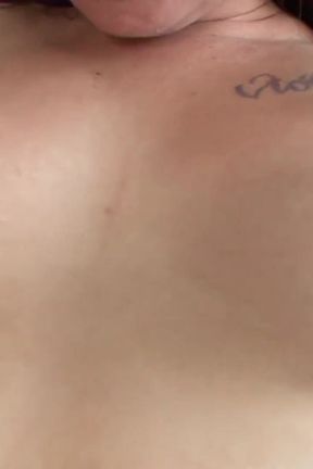 White chick slides her pussy on guy's dick and fucks it hard and deep