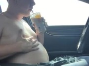 Piggy stuffs his face for master bbqchef