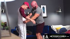 HETEROFLEXIBLE - DILF Killian Knox Teaches Stepson Asher Day Baseball &amp; Gets Aroused By Him