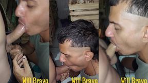 novinho cheio de tesao na pica me pediu pra mamar ele no estoque