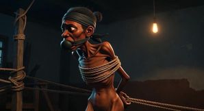 Frail African Girl Bound - Desperate & Craving Cock Deep Inside