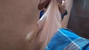 Indian Village Girl Wearing a Sari