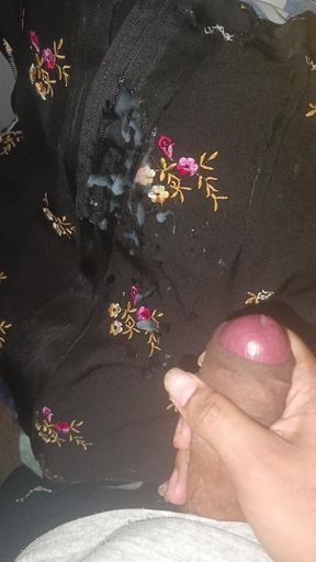 Cumshot on my neighbor's skirt