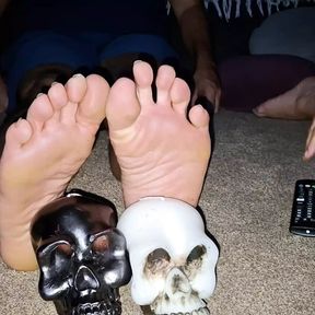 Showing off our soles and a blowjob