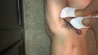 Little White Socks Trampling Cock and Balls