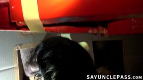 Spikey Dee got showered with cum in a foursome hazing ritual
