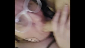 Seductive milf with big natural titties gives a facial cumshot