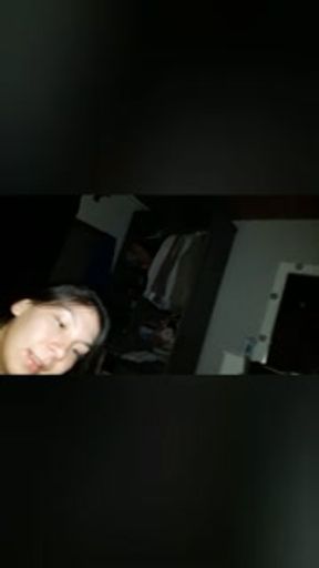Mi stepsister plays with my big cock until I cum and plays with my cum.